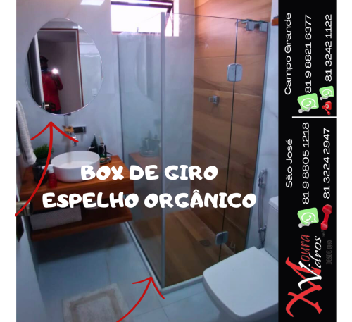 BOX DE GIRO DE CANTO E ESPELHO ORGÂNICO